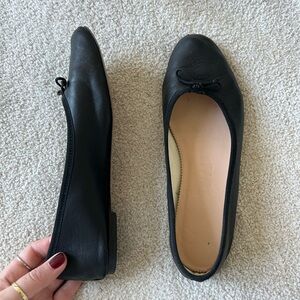 J.Crew Black Leather Ballet Flat